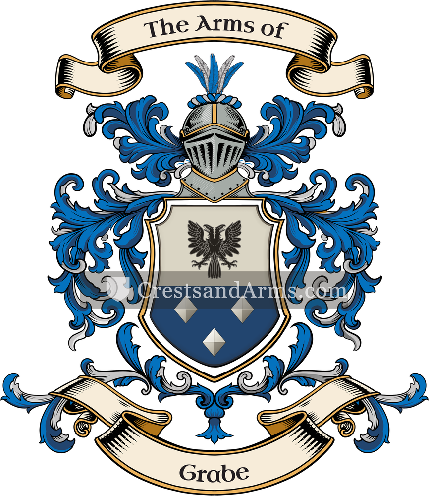 The Grabe coat of arms, drawn from the recorded blazon
