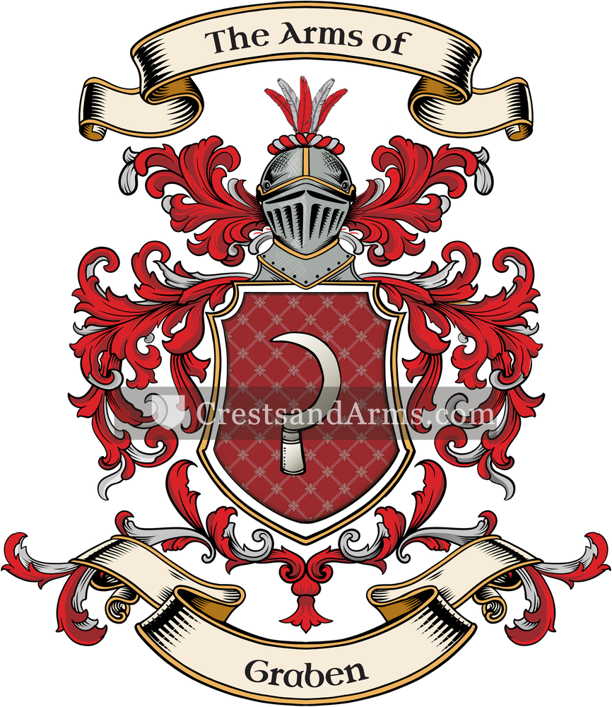 The Graben coat of arms, drawn from the recorded blazon