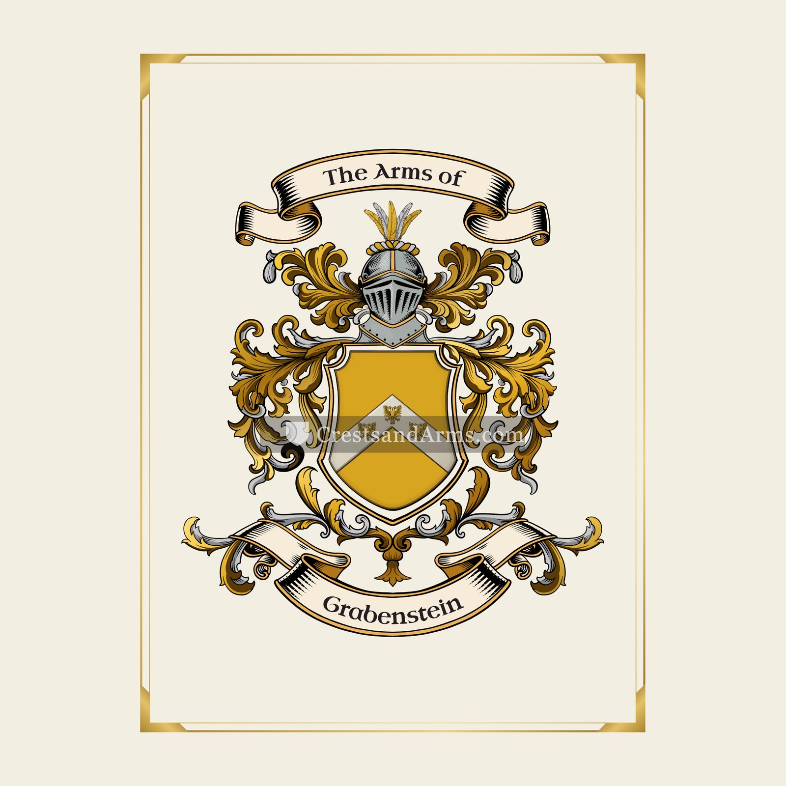 With gold border