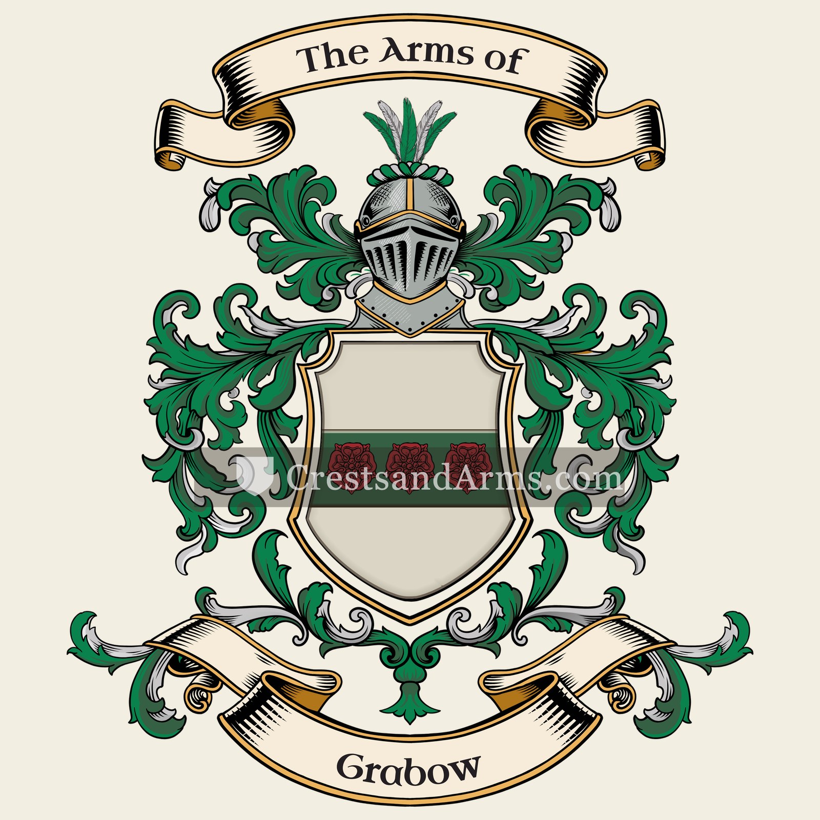 The Grabow coat of arms, drawn from the recorded blazon