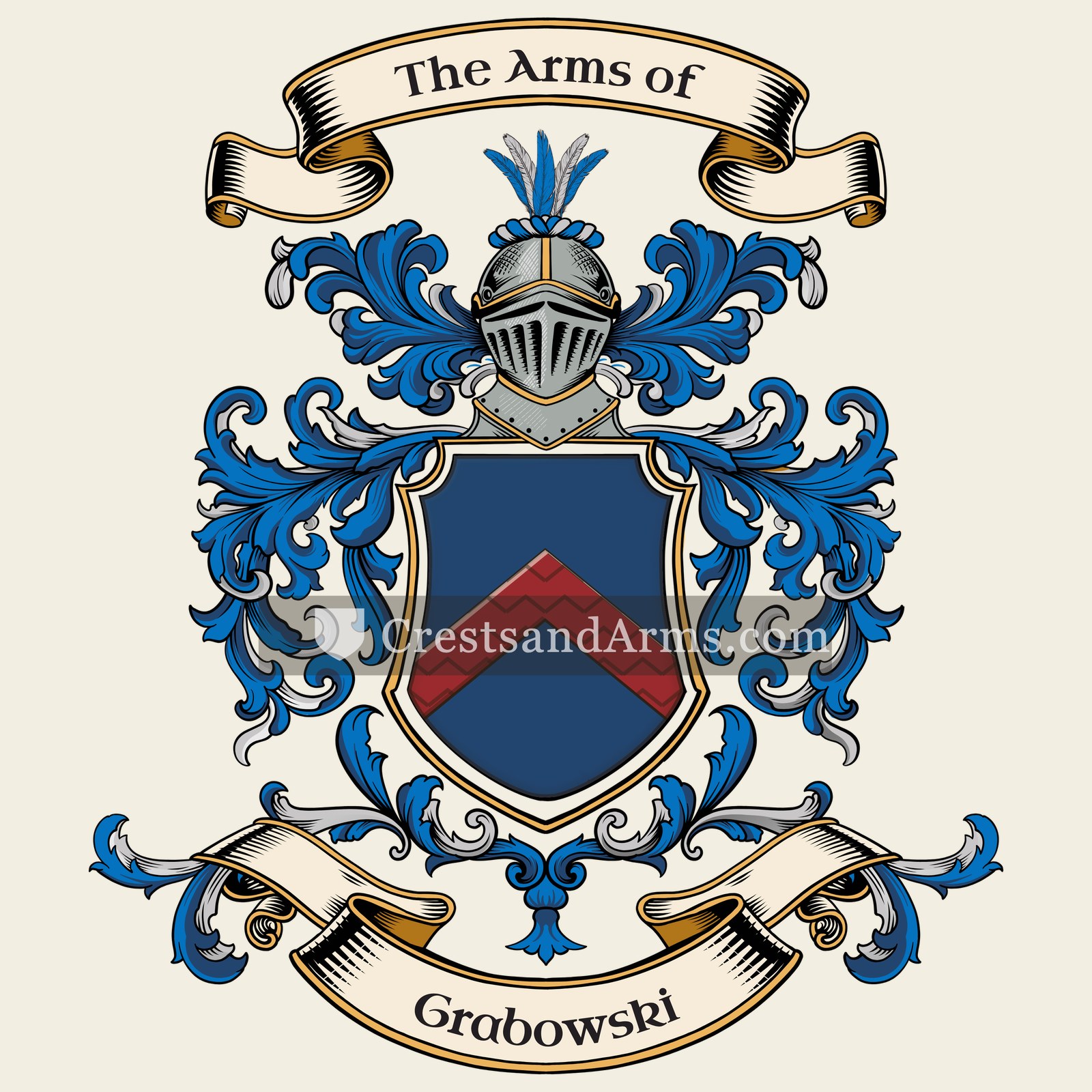 The Grabowski coat of arms, drawn from the recorded blazon