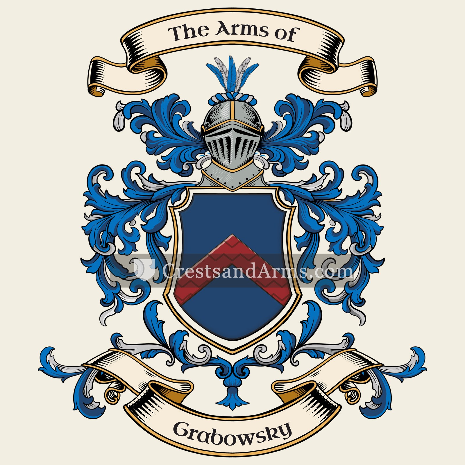 The Grabowsky coat of arms, drawn from the recorded blazon