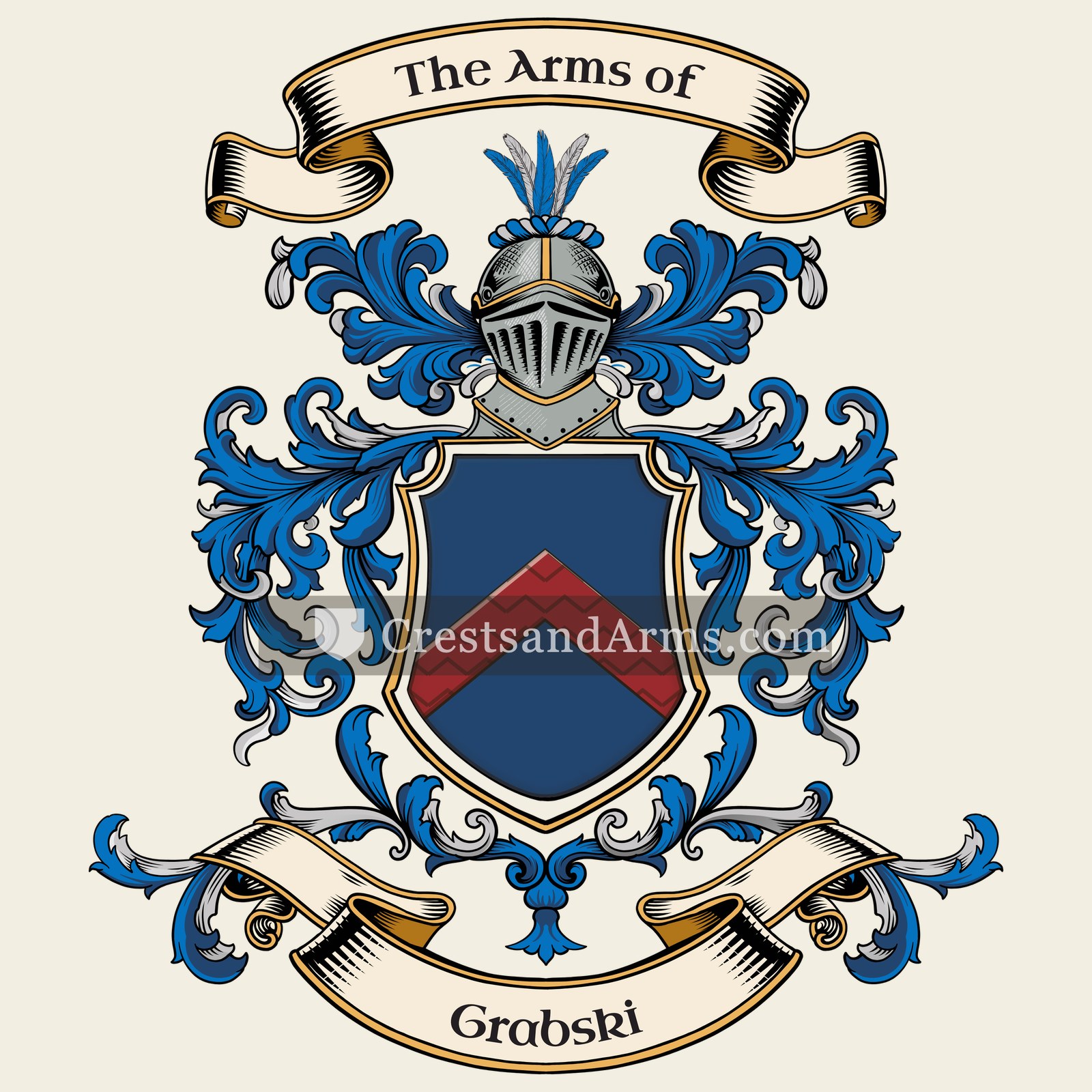 The Grabski coat of arms, drawn from the recorded blazon