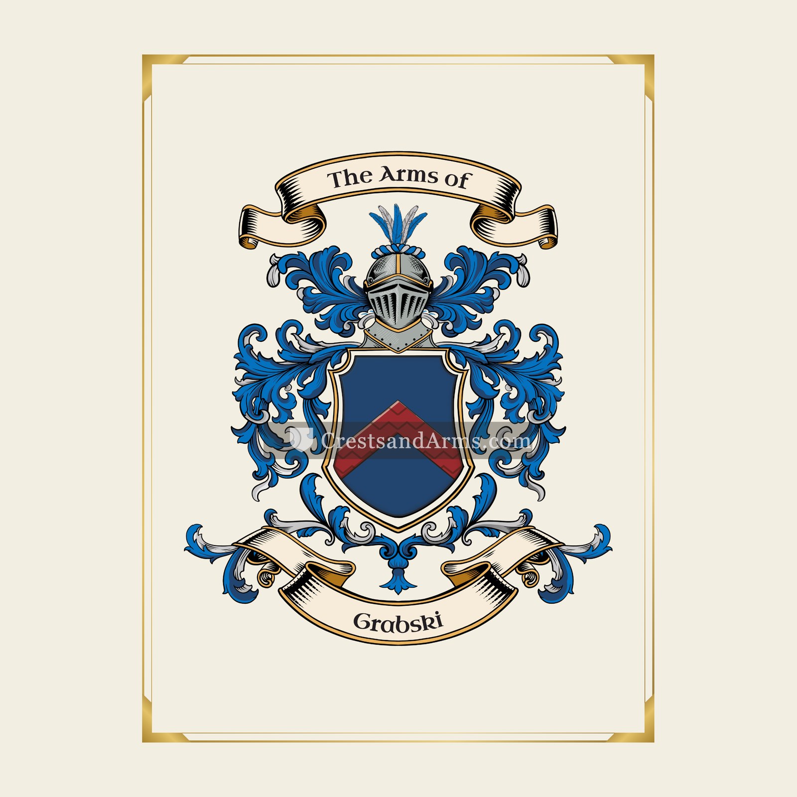 With gold border