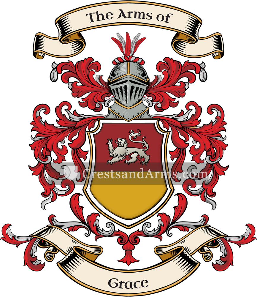 The Grace coat of arms, drawn from the recorded blazon
