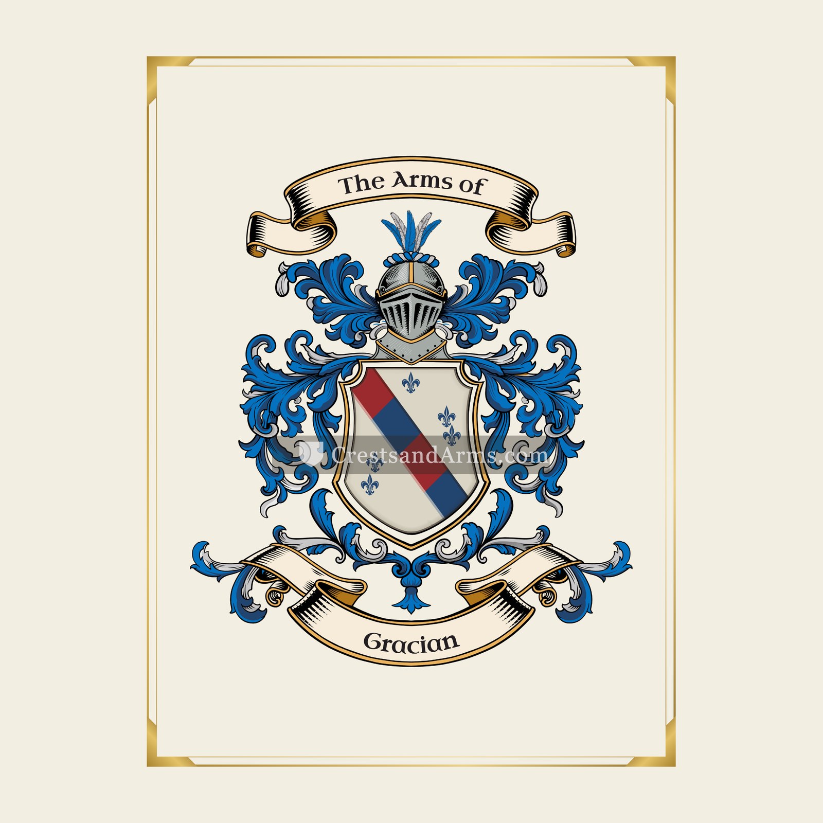With gold border