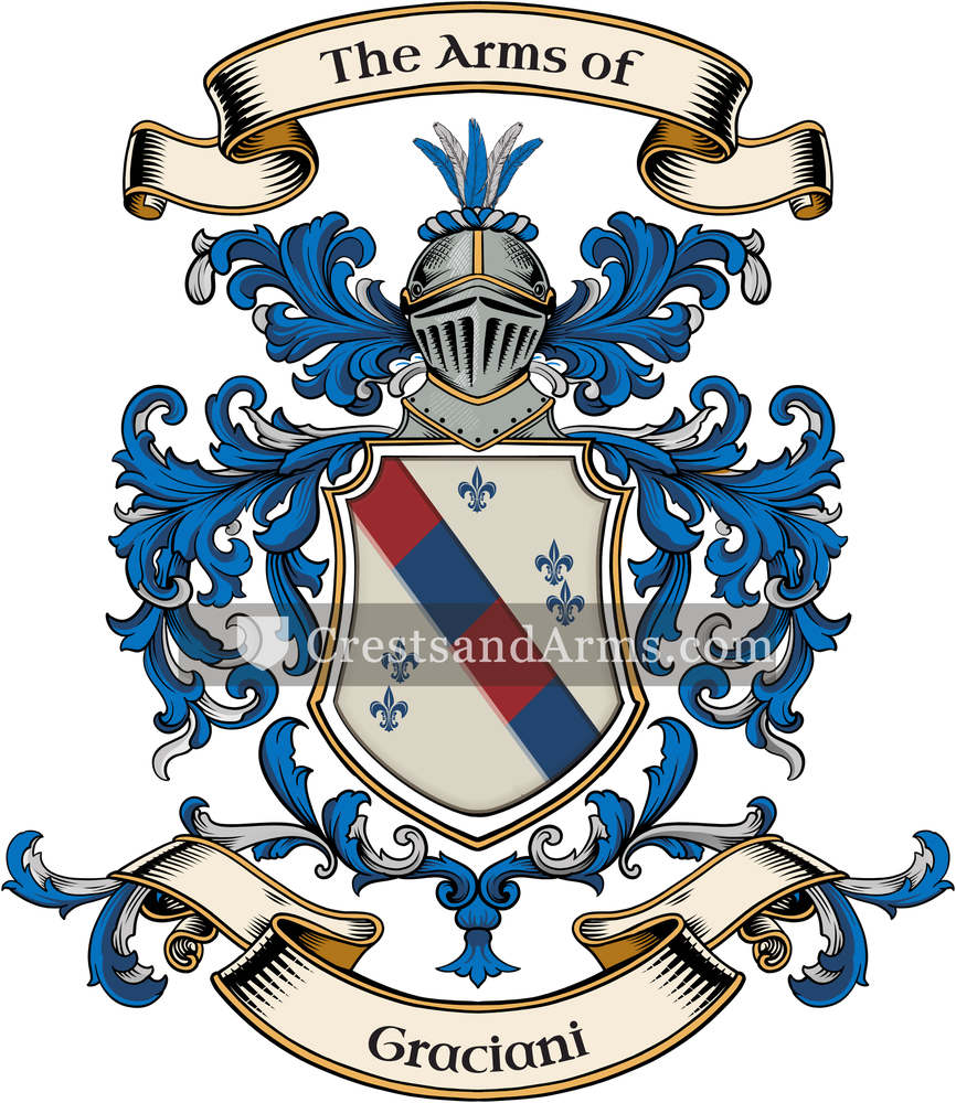 The Graciani coat of arms, drawn from the recorded blazon