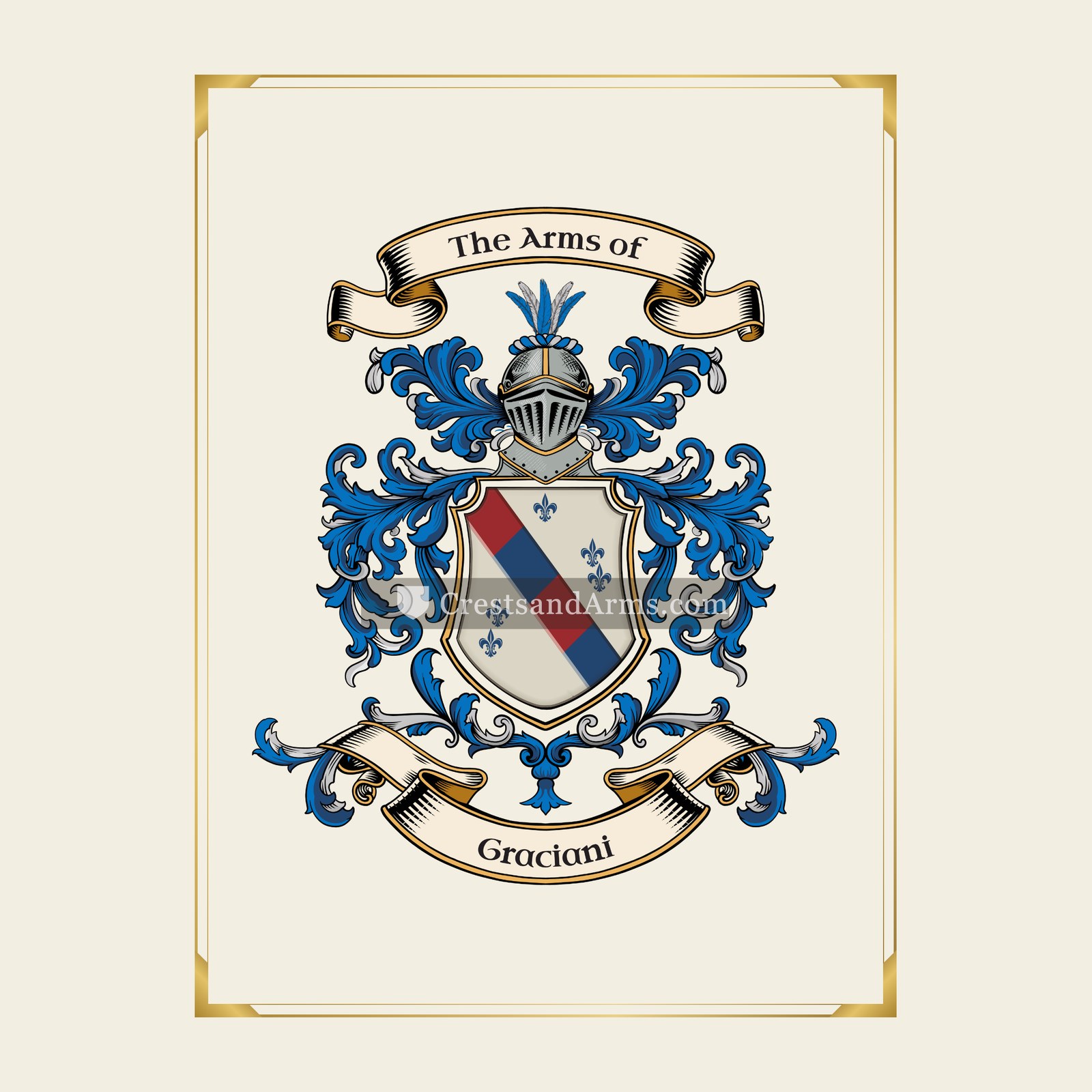 With gold border