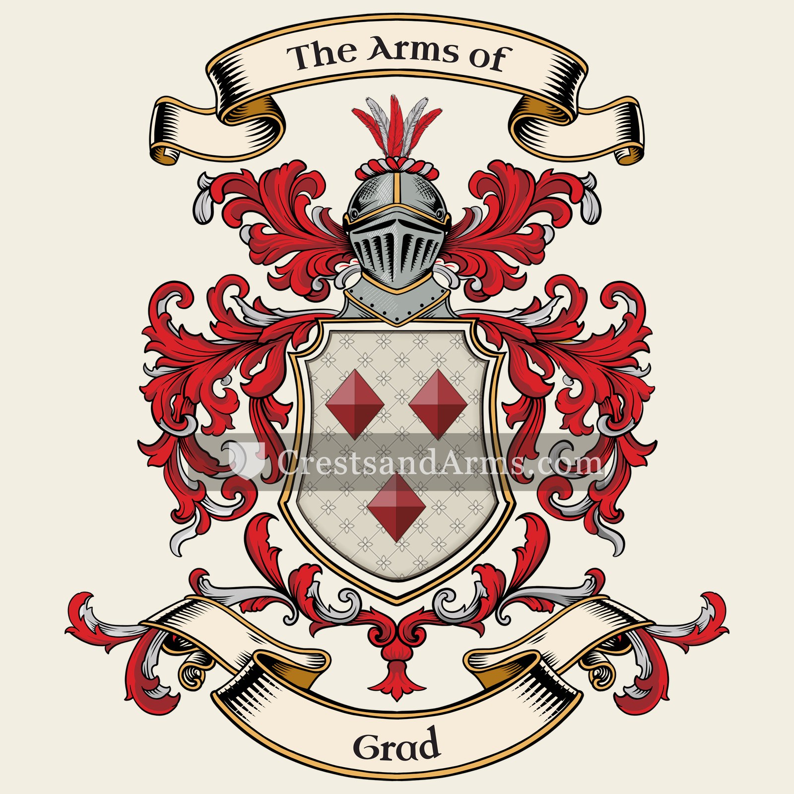 The Grad coat of arms, drawn from the recorded blazon