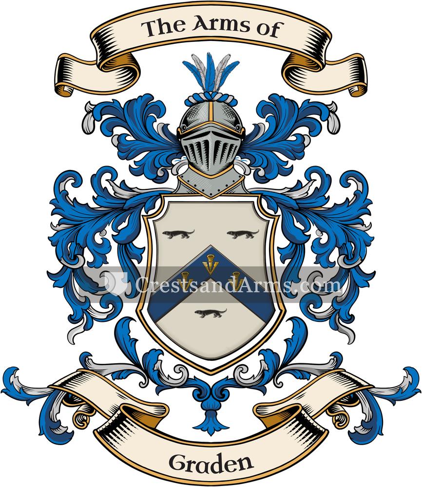 The Graden coat of arms, drawn from the recorded blazon