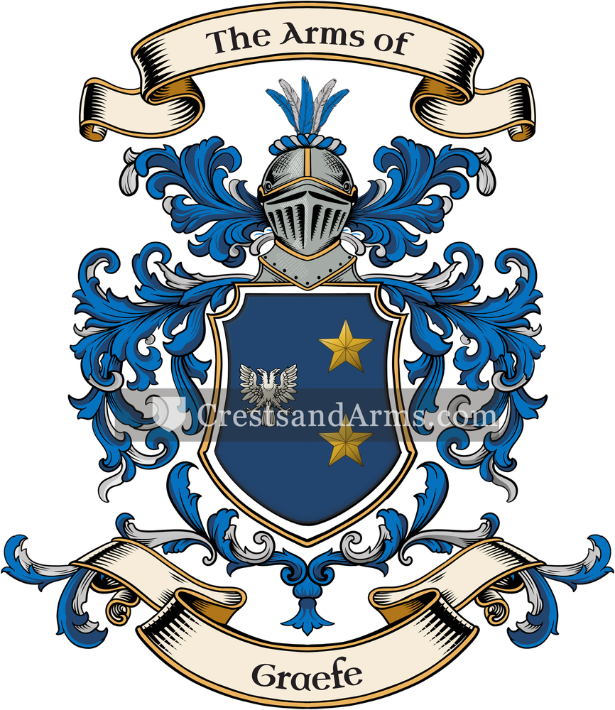 The Graefe coat of arms, drawn from the recorded blazon