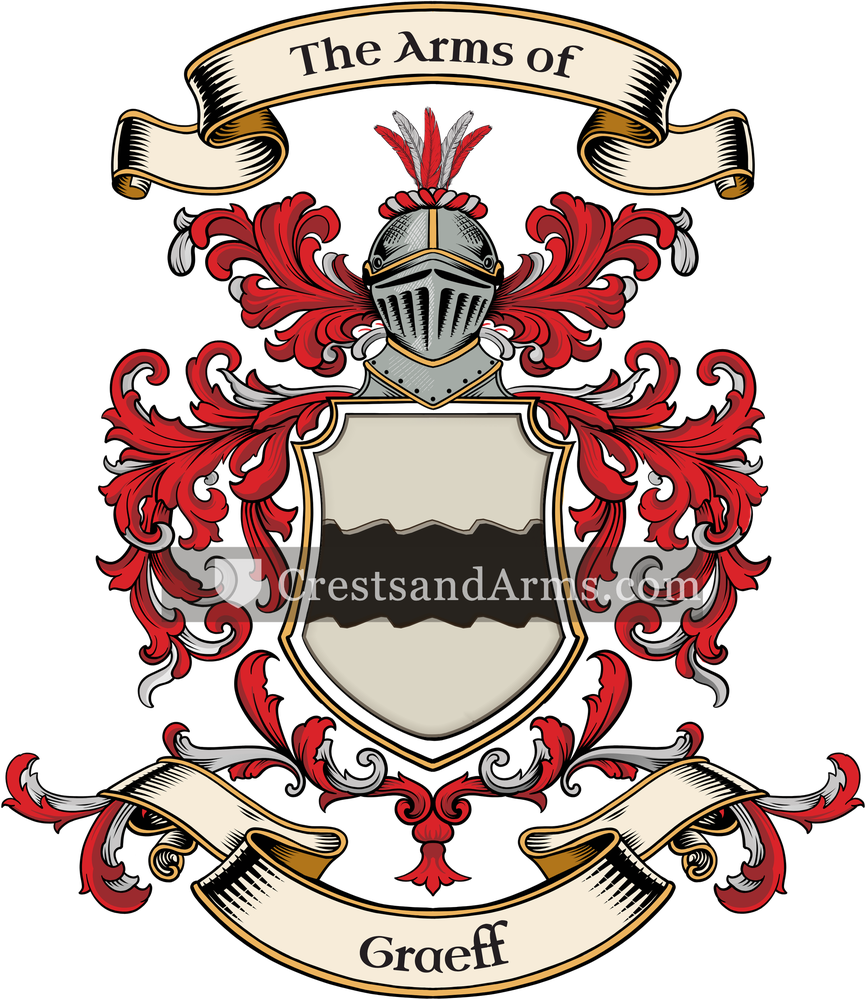 The Graeff coat of arms, drawn from the recorded blazon