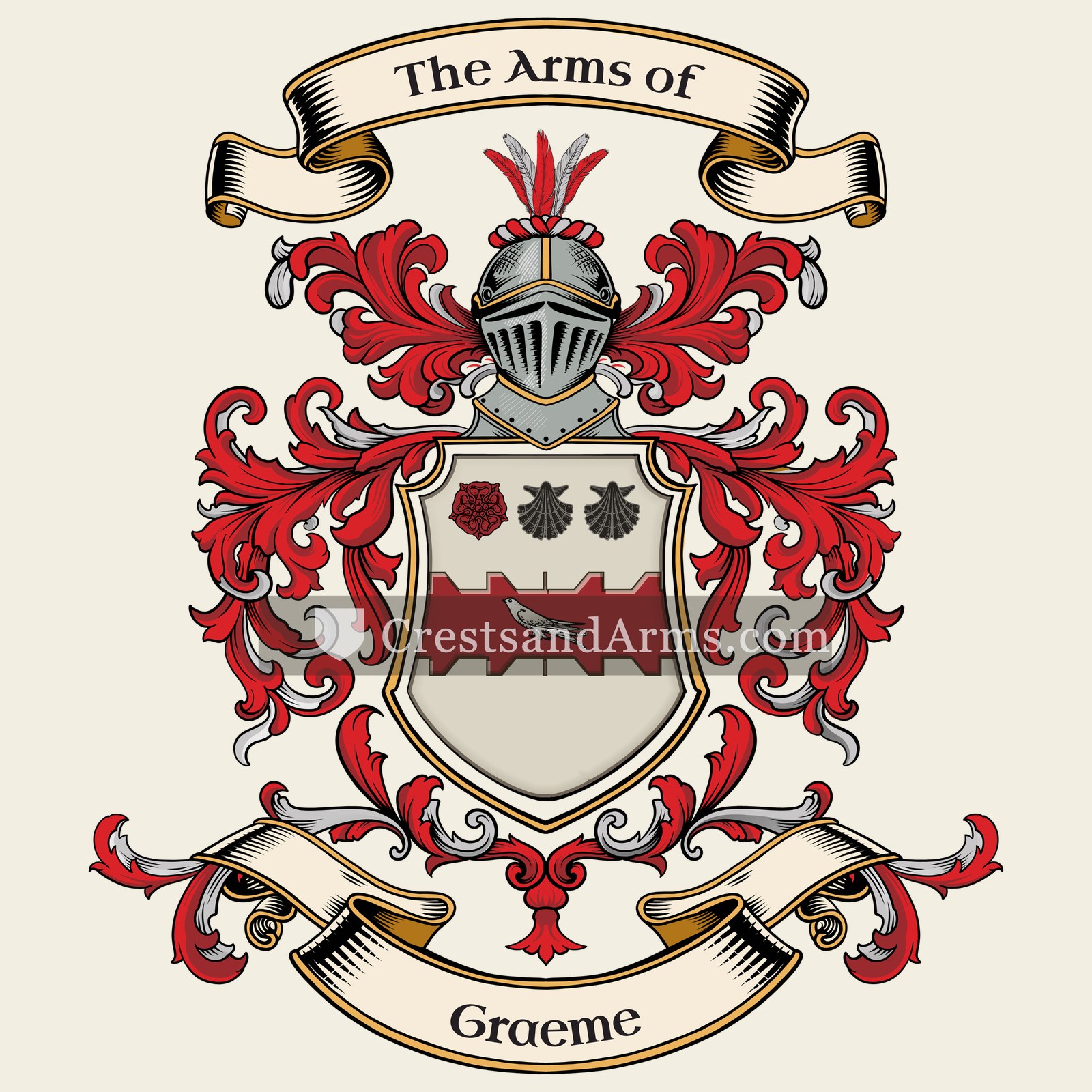 The Graeme coat of arms, drawn from the recorded blazon