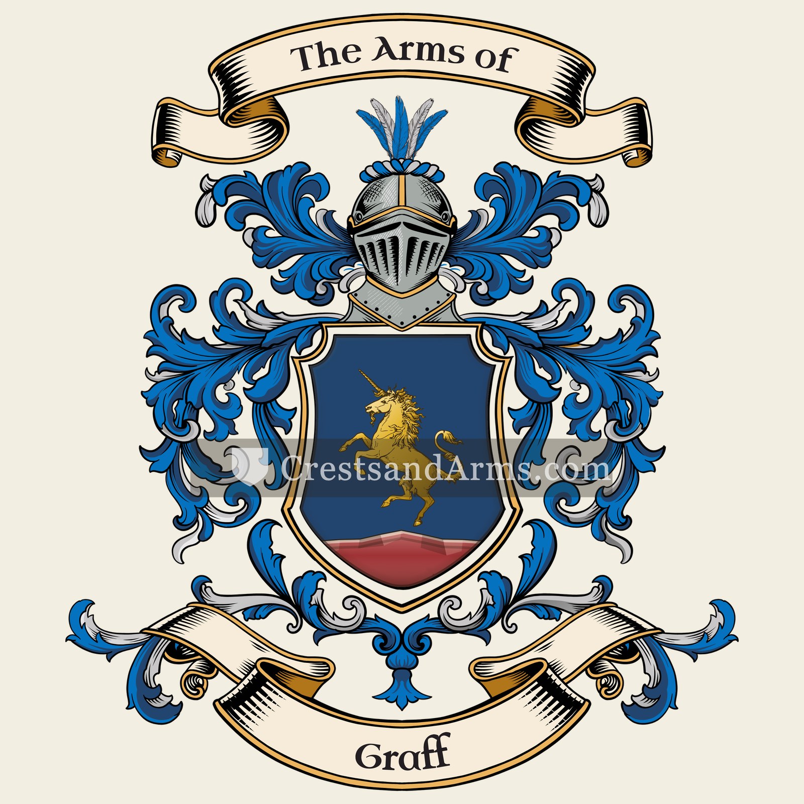 The Graff coat of arms, drawn from the recorded blazon