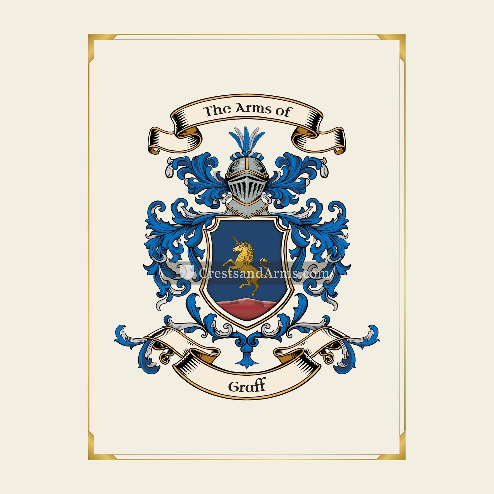 With gold border