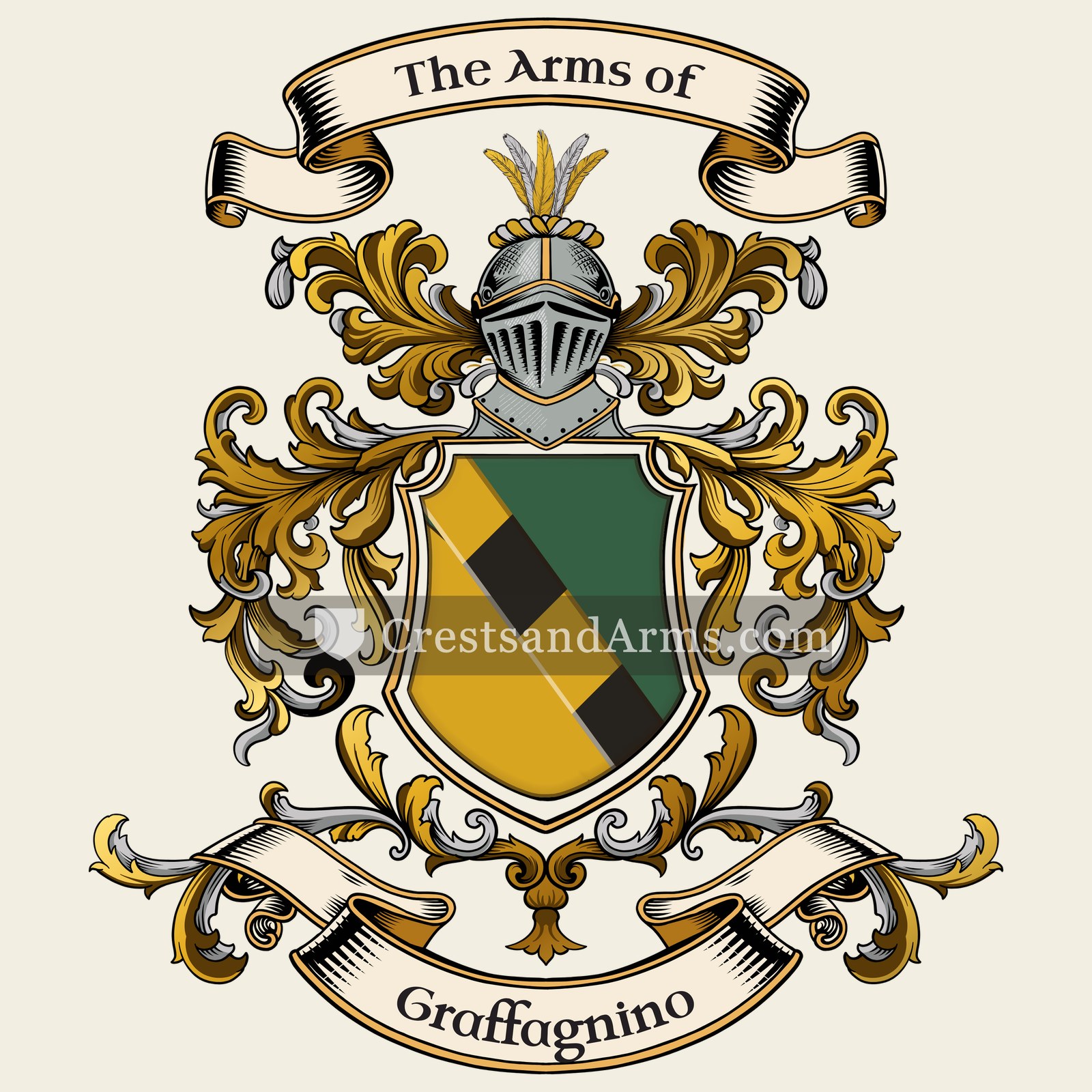 The Graffagnino coat of arms, drawn from the recorded blazon