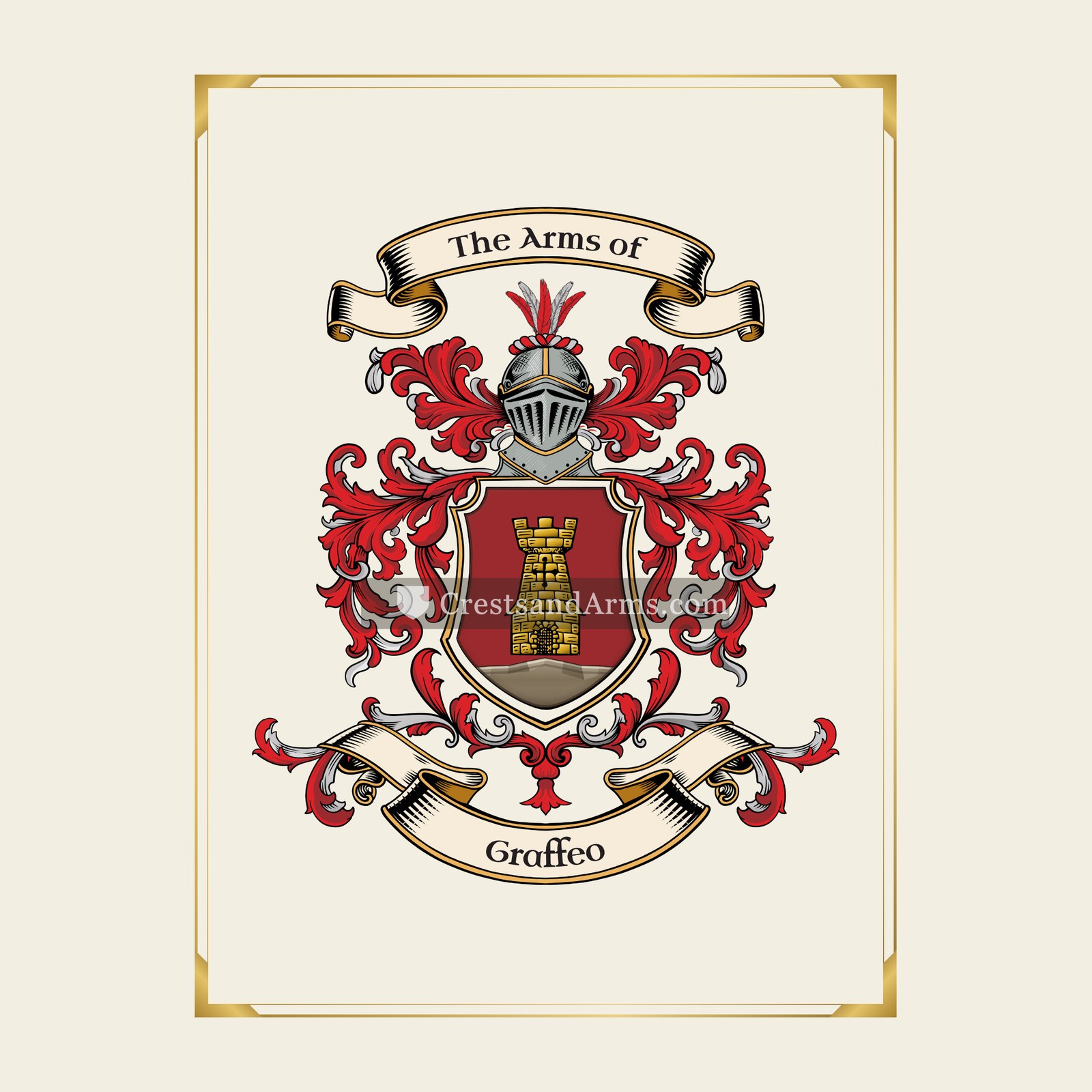 With gold border