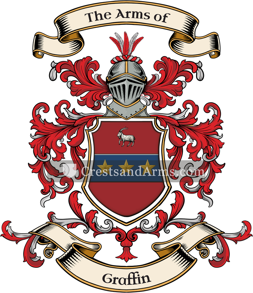 The Graffin coat of arms, drawn from the recorded blazon