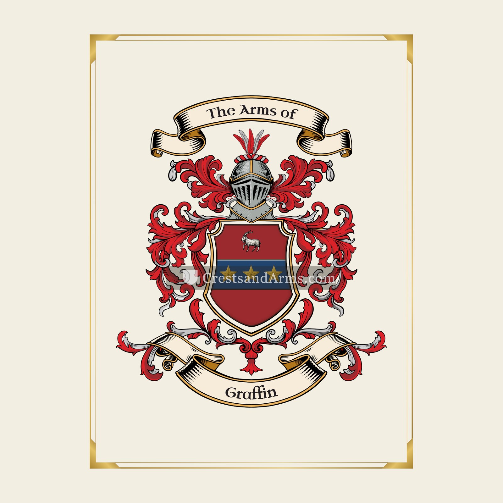 With gold border