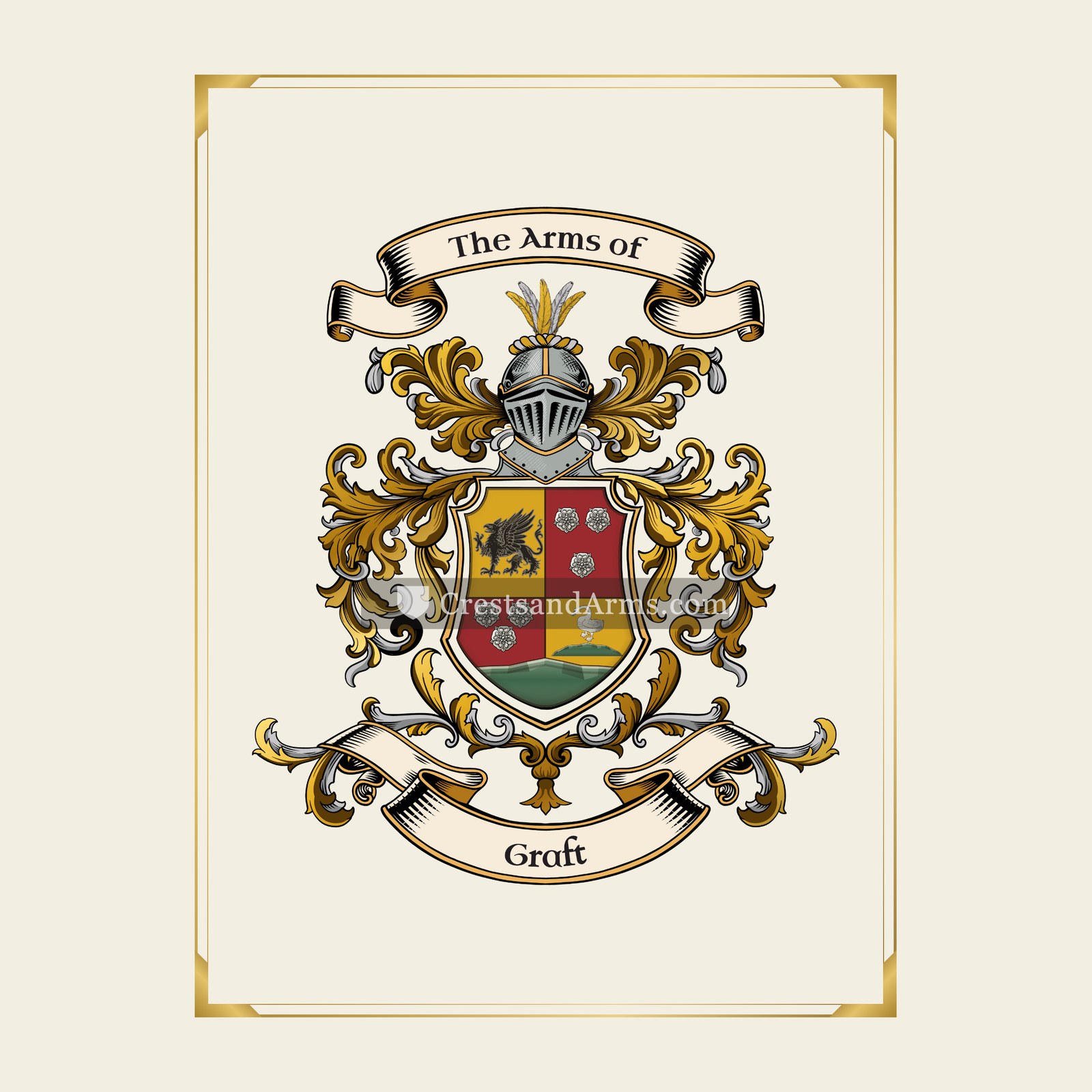 With gold border