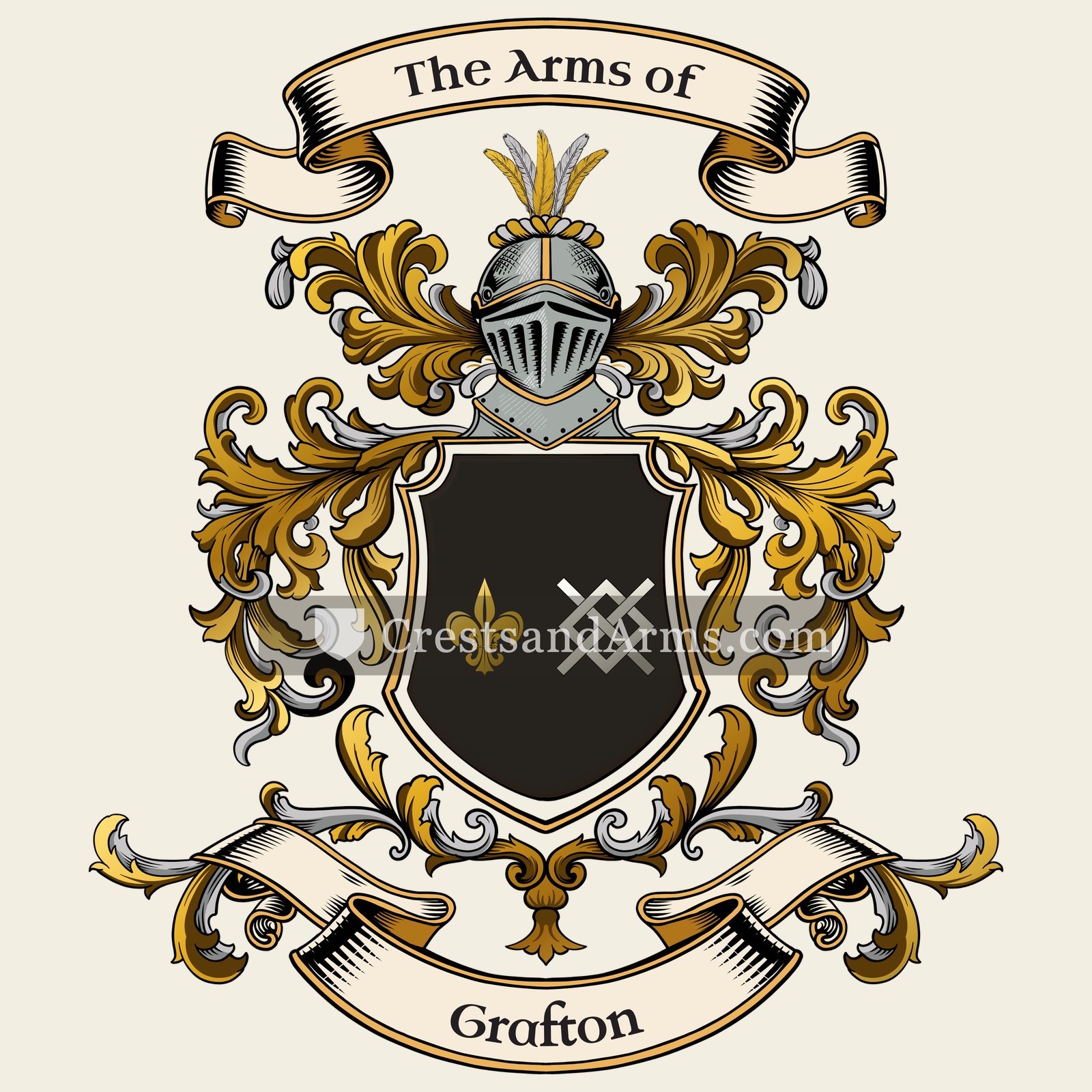 The Grafton coat of arms, drawn from the recorded blazon