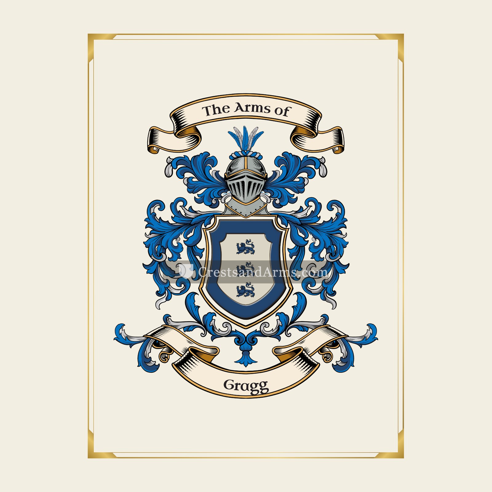 With gold border