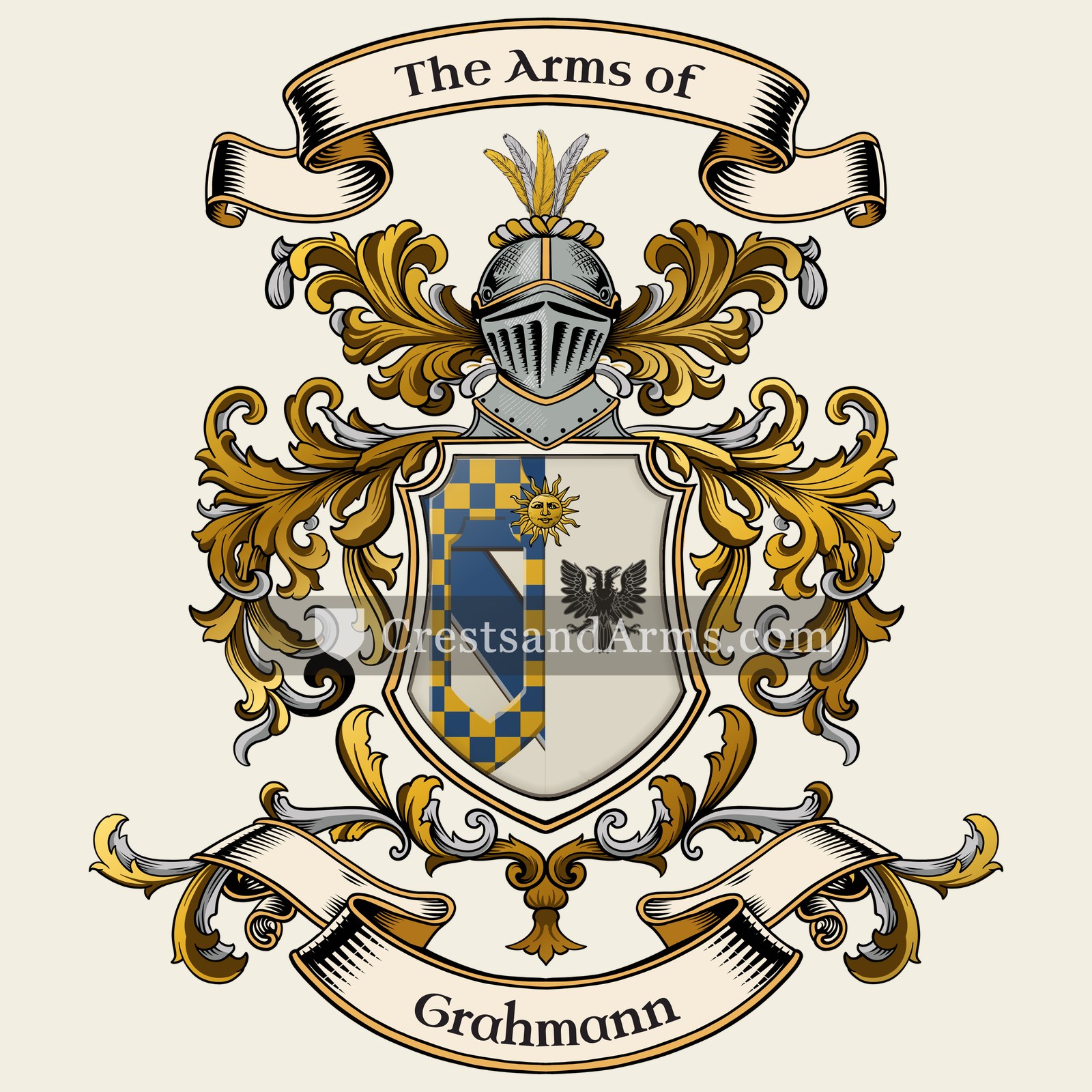 The Grahmann coat of arms, drawn from the recorded blazon