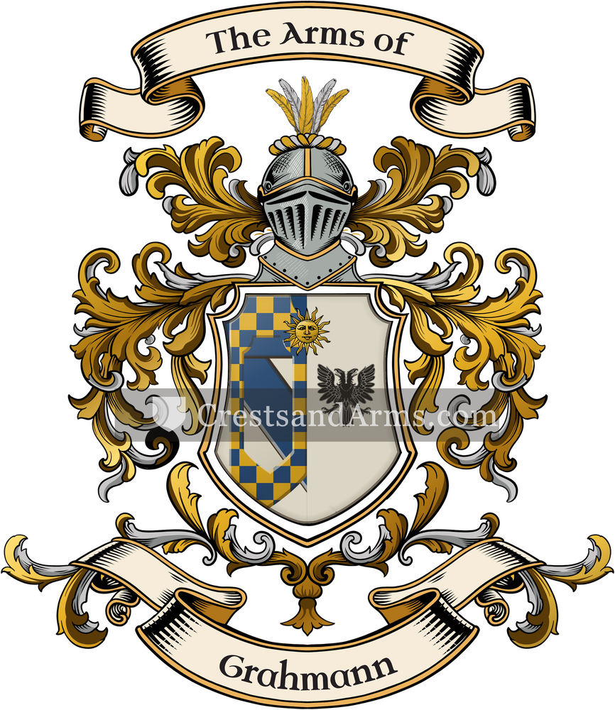 The Grahmann coat of arms, drawn from the recorded blazon