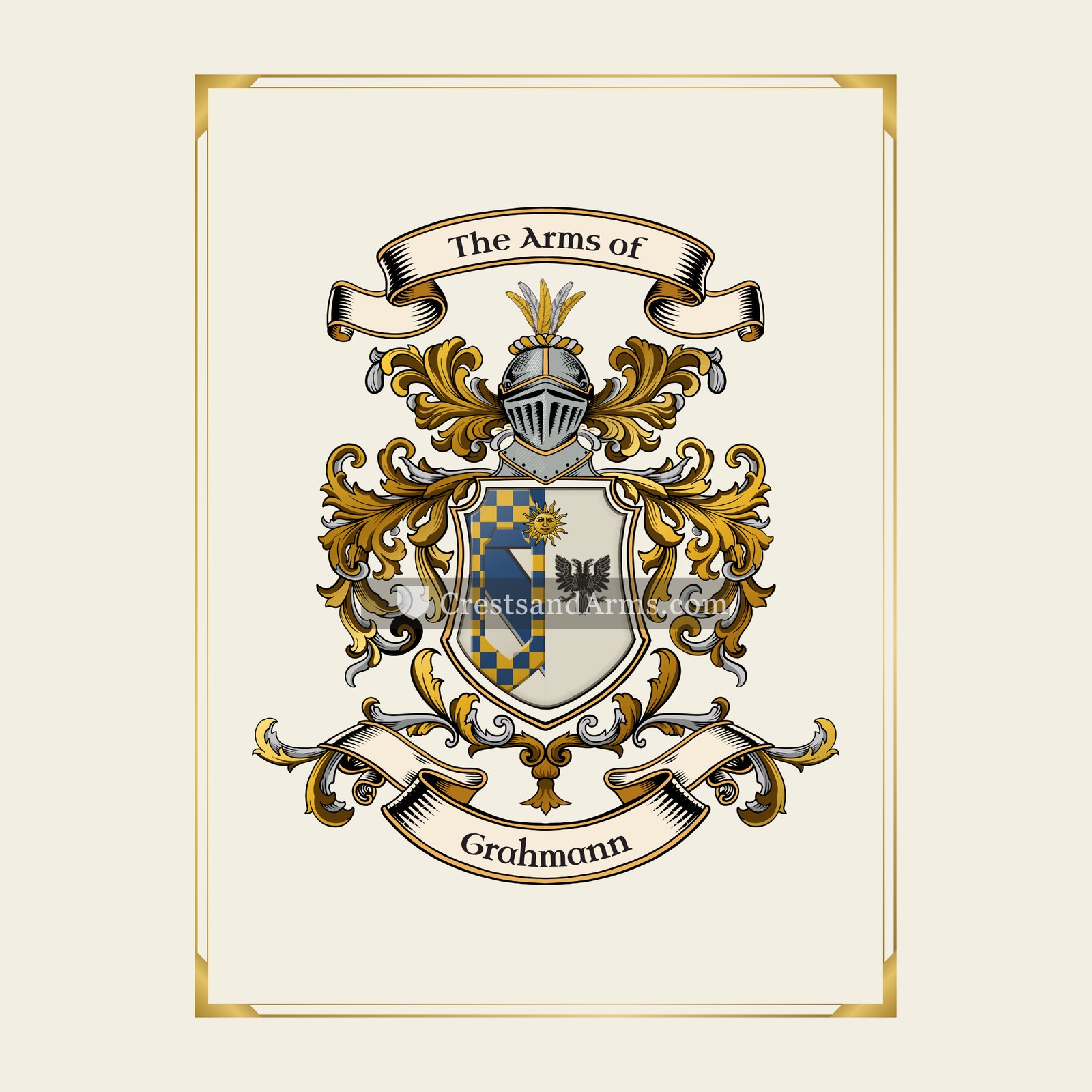 With gold border