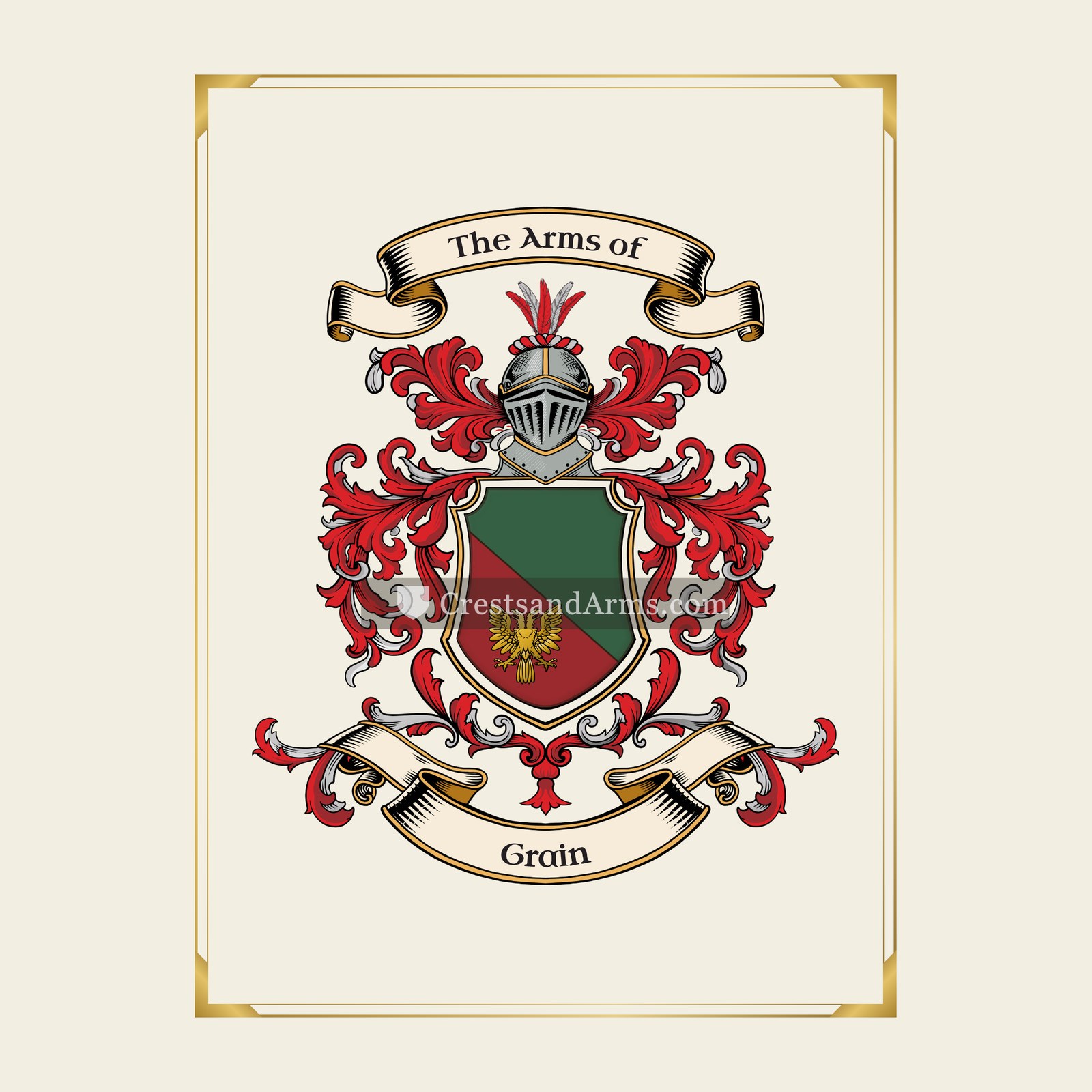 With gold border