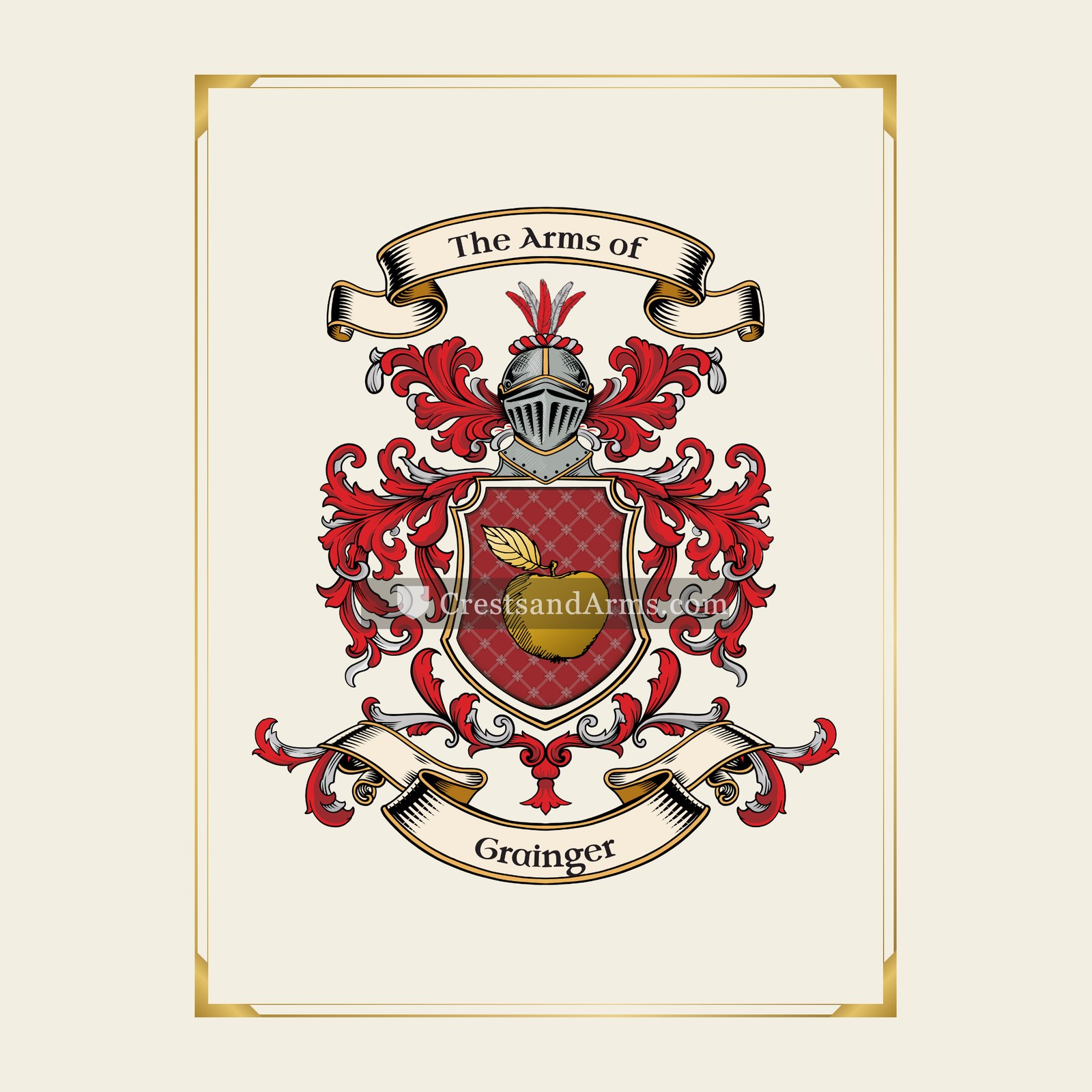 With gold border