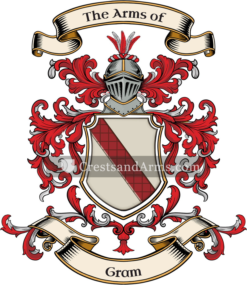 The Gram coat of arms, drawn from the recorded blazon