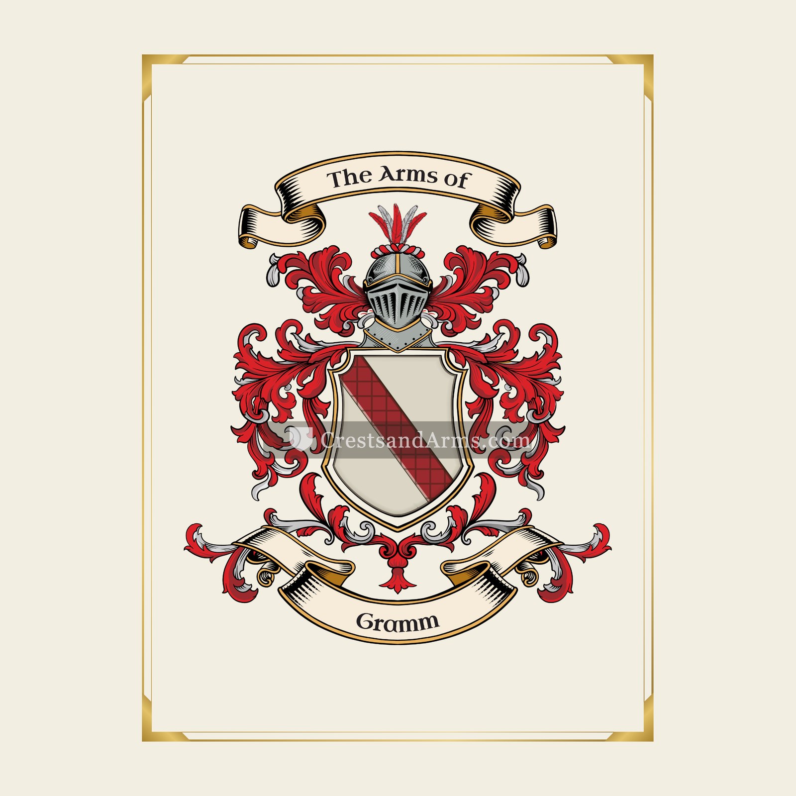 With gold border