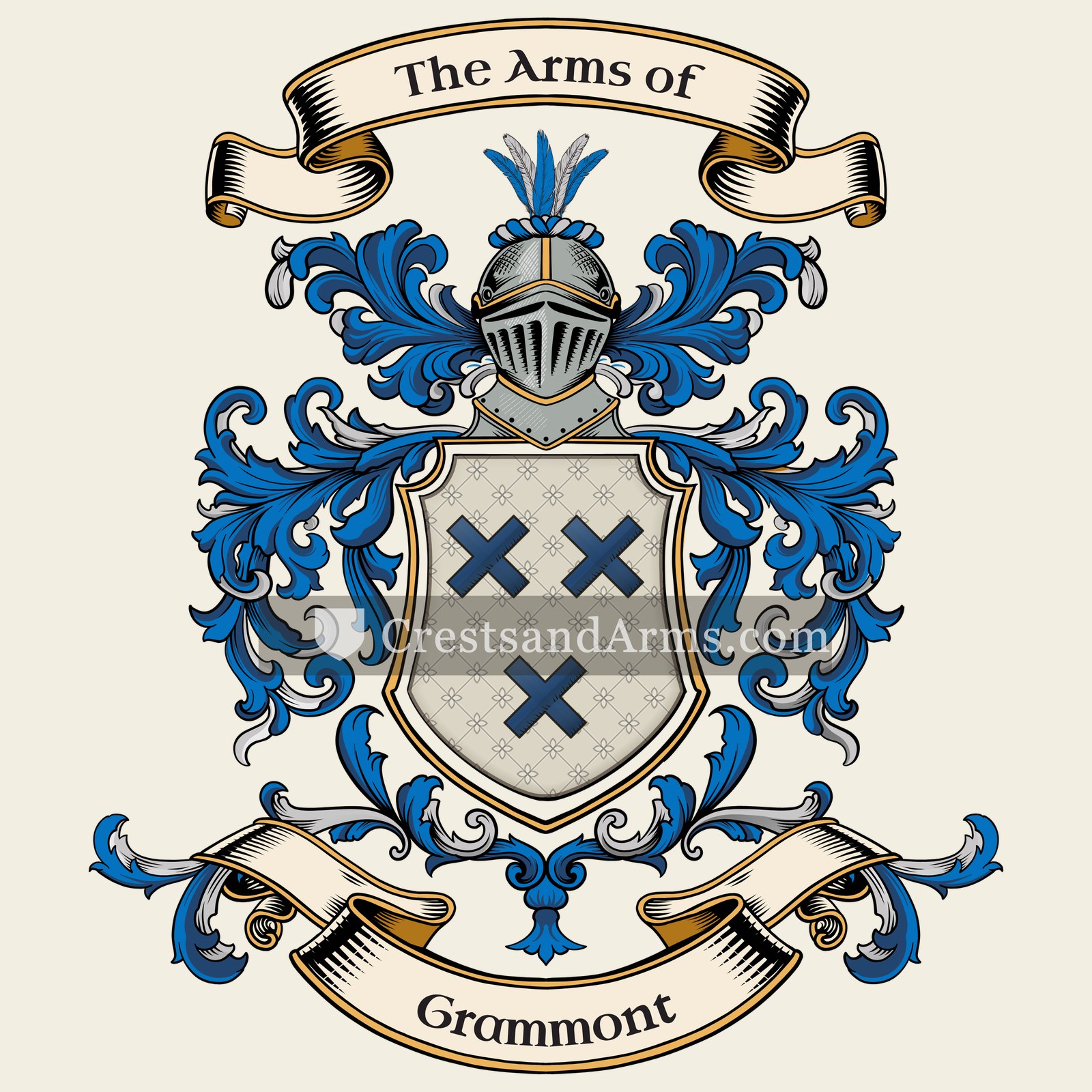 The Grammont coat of arms, drawn from the recorded blazon