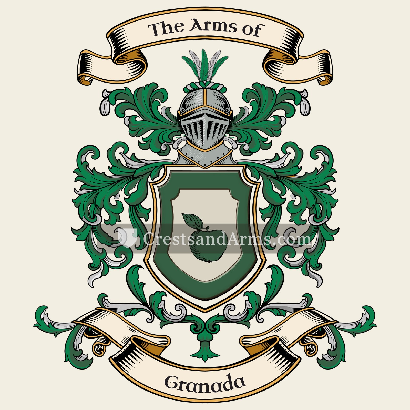 The Granada coat of arms, drawn from the recorded blazon