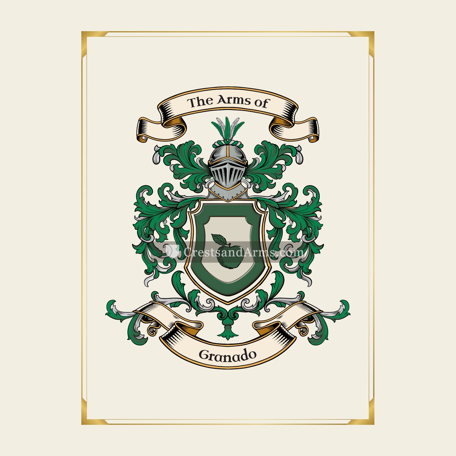 With gold border