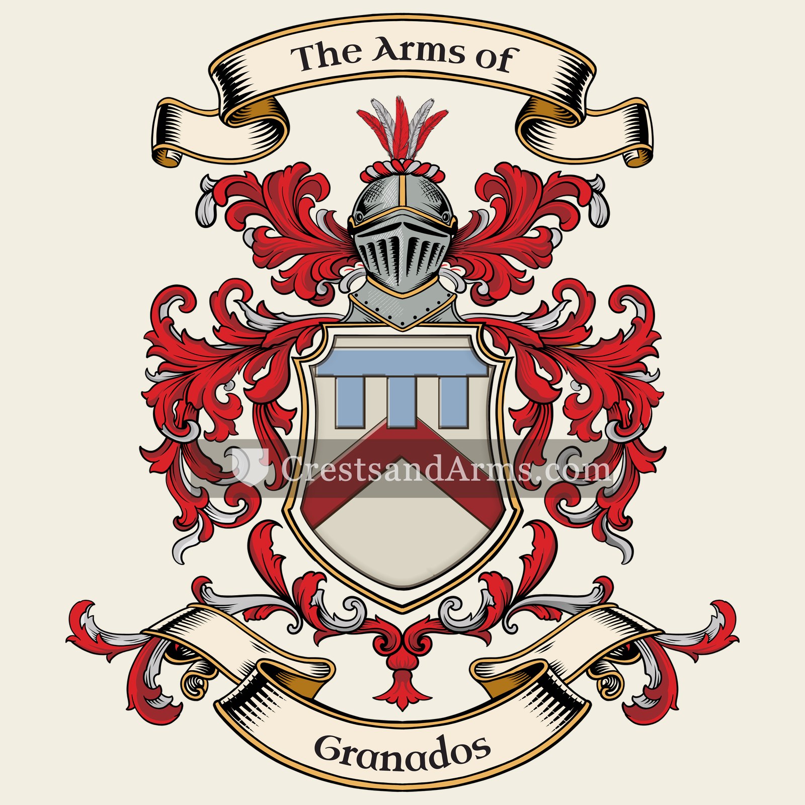 The Granados coat of arms, drawn from the recorded blazon