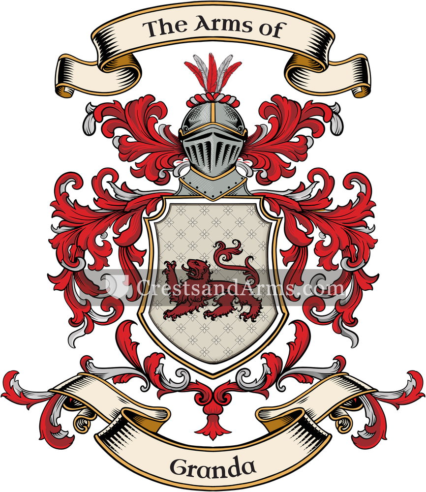 The Granda coat of arms, drawn from the recorded blazon