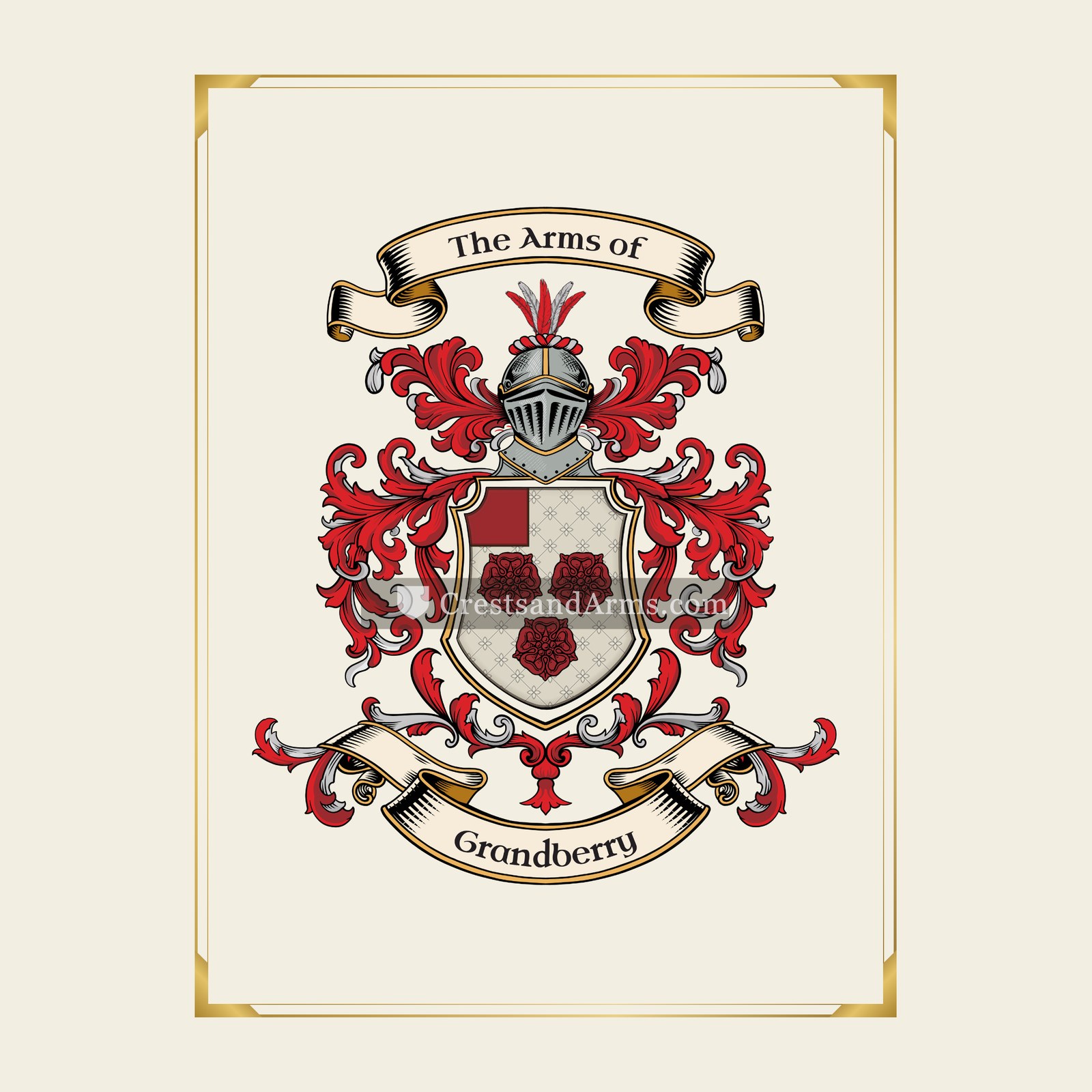 With gold border