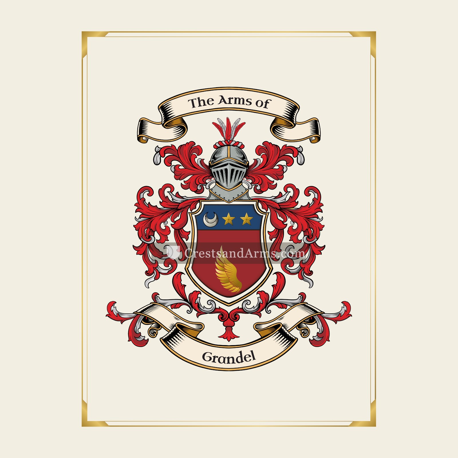 With gold border
