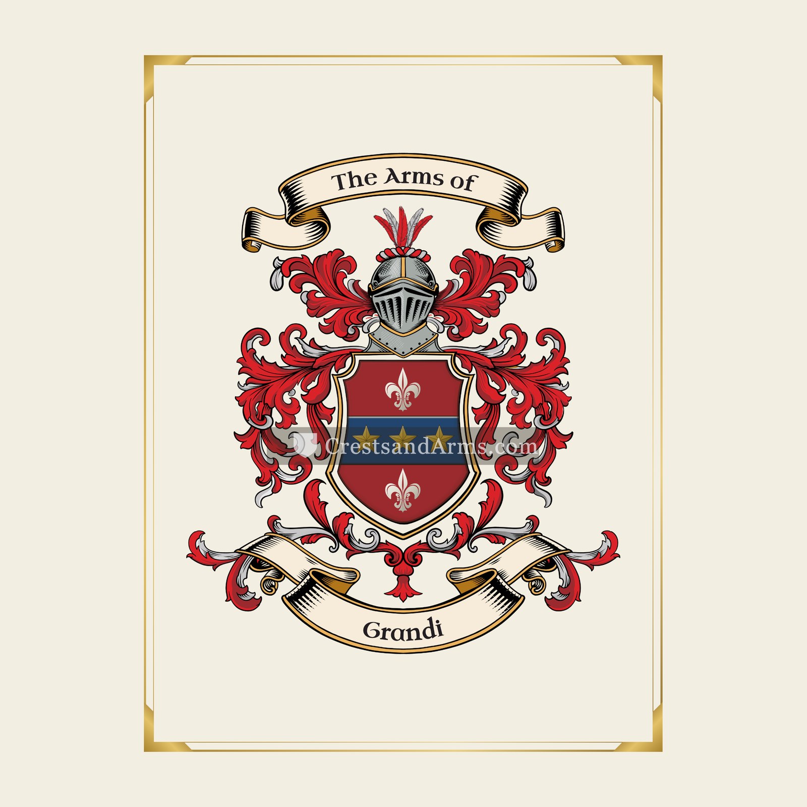 With gold border