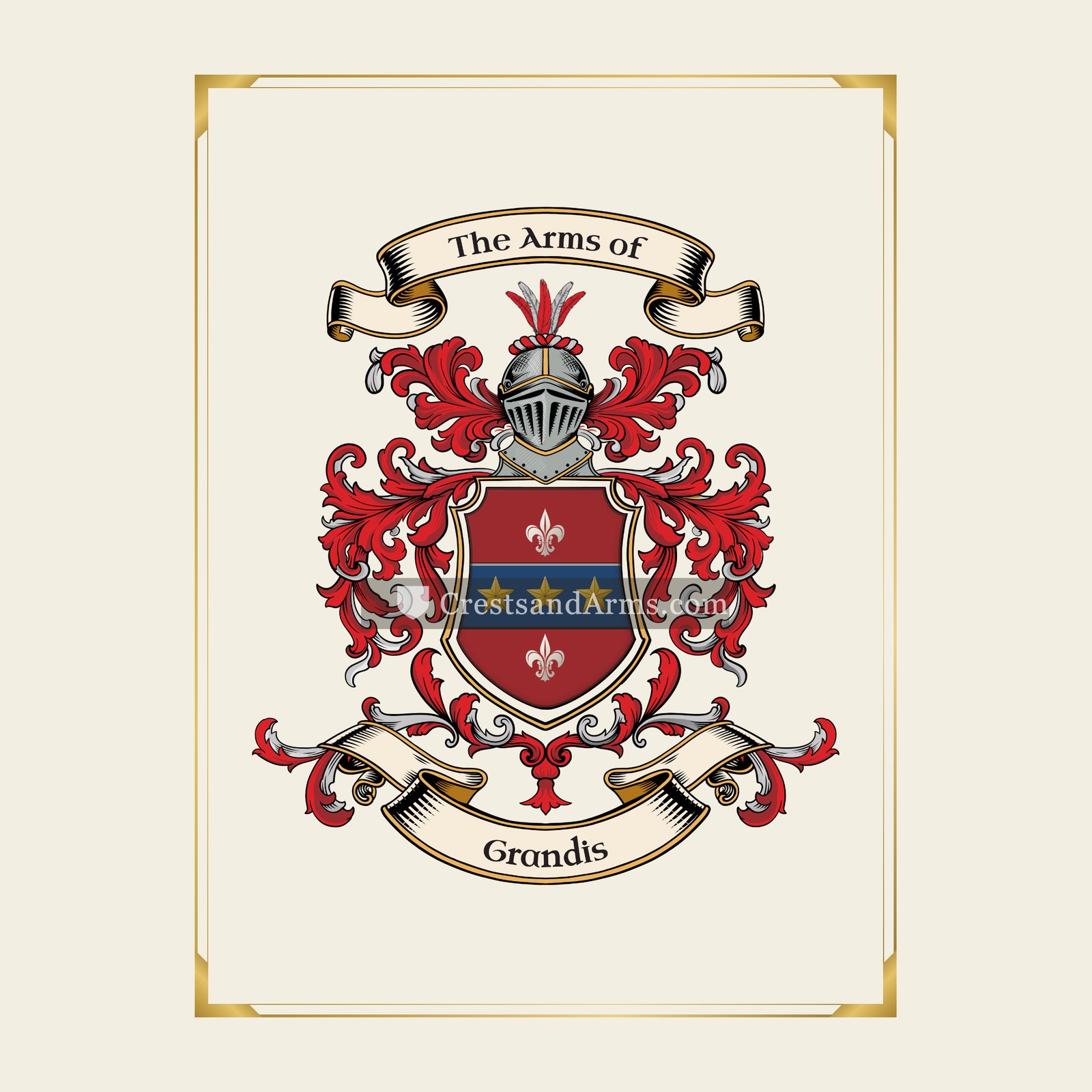 With gold border
