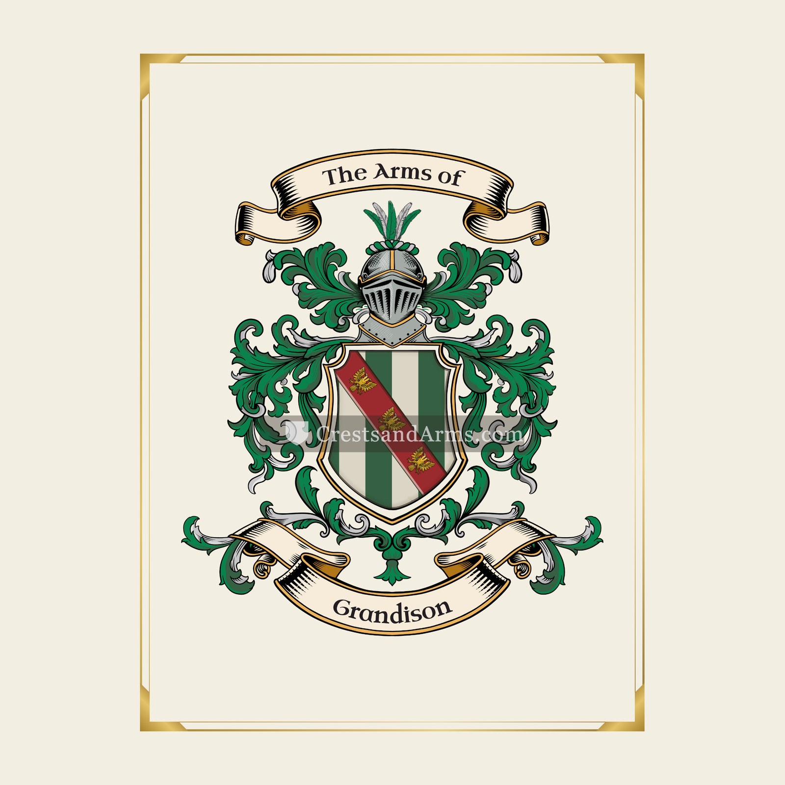 With gold border