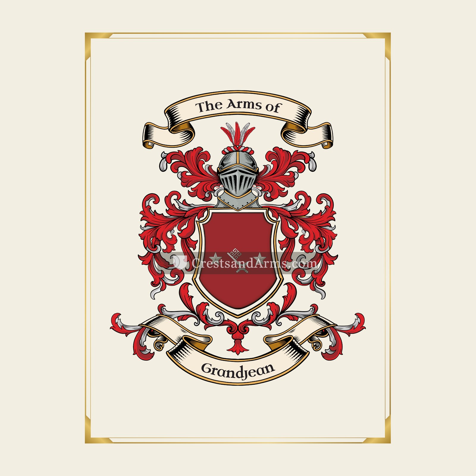 With gold border