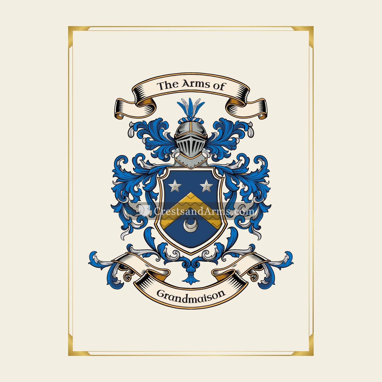 With gold border