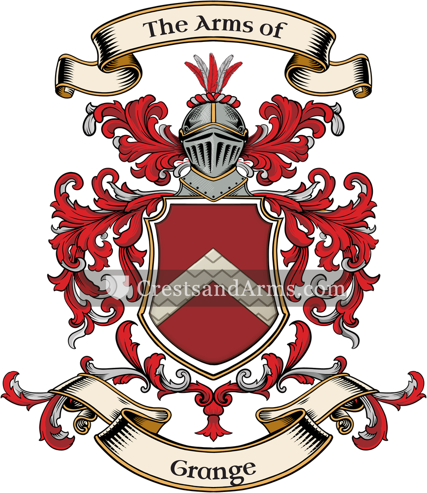 The Grange coat of arms, drawn from the recorded blazon