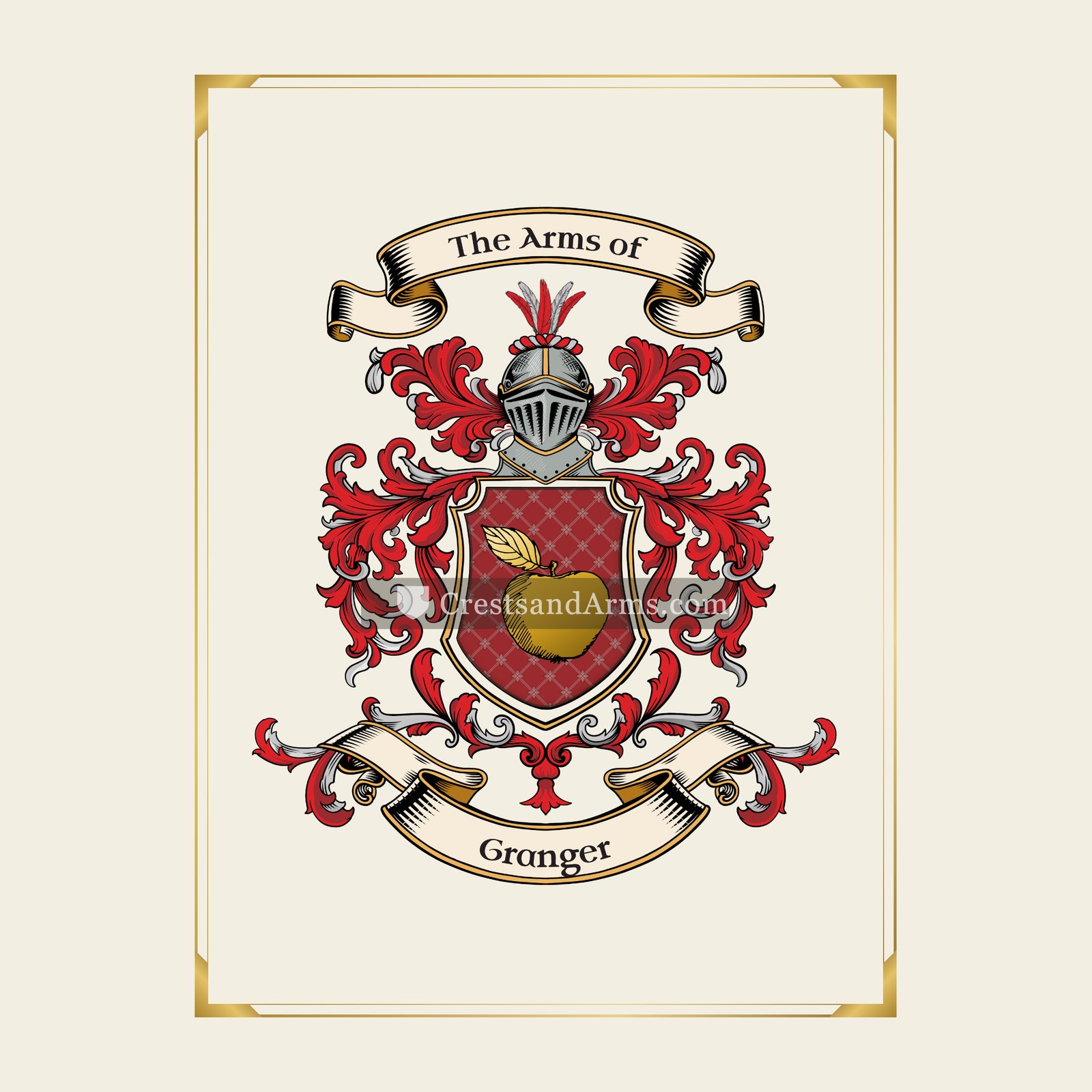 With gold border
