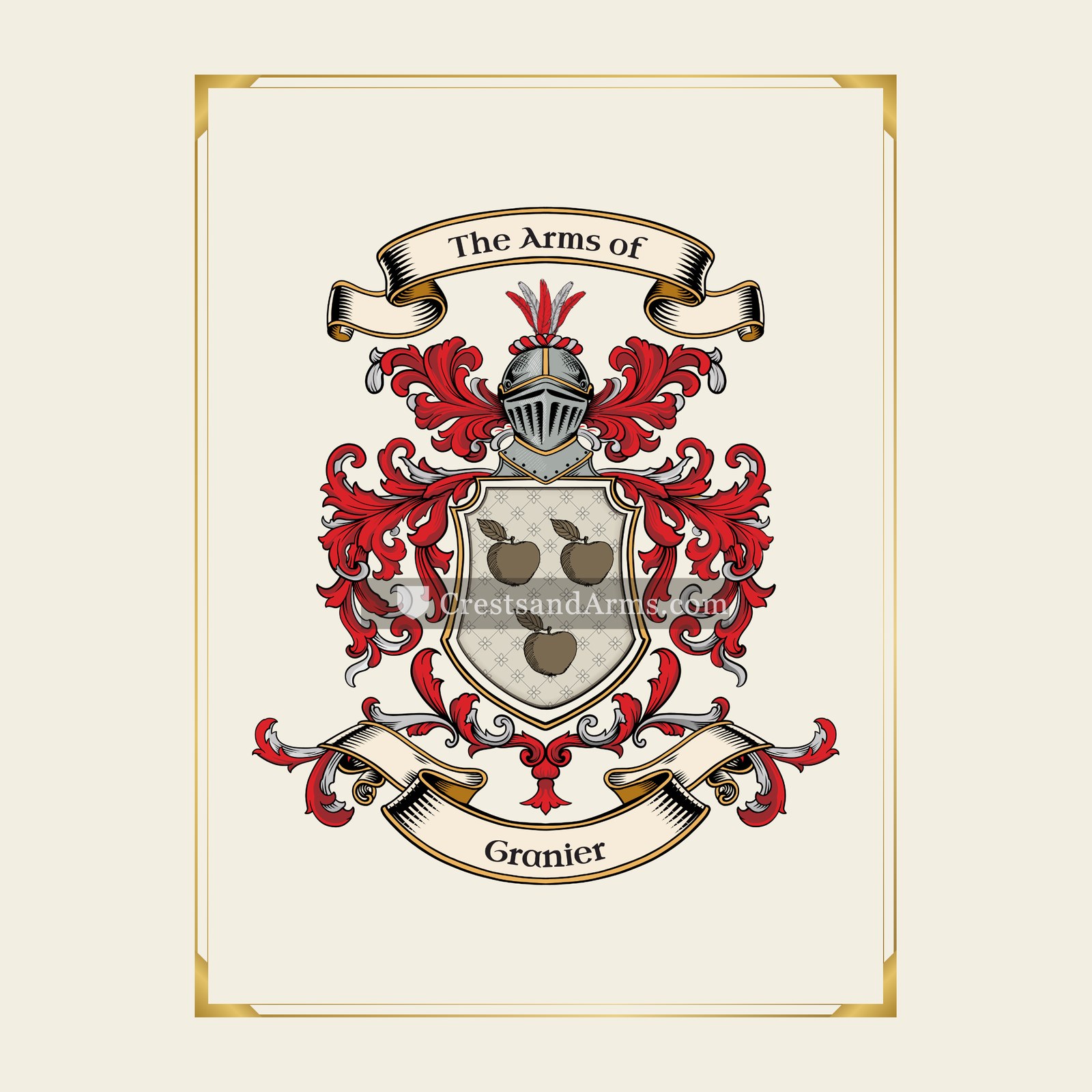 With gold border