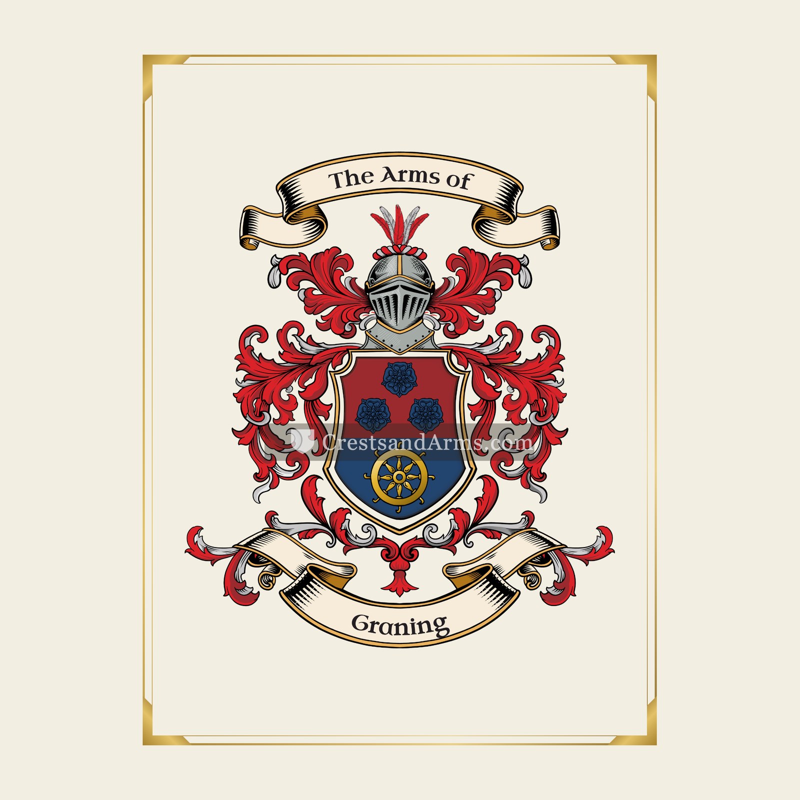 With gold border