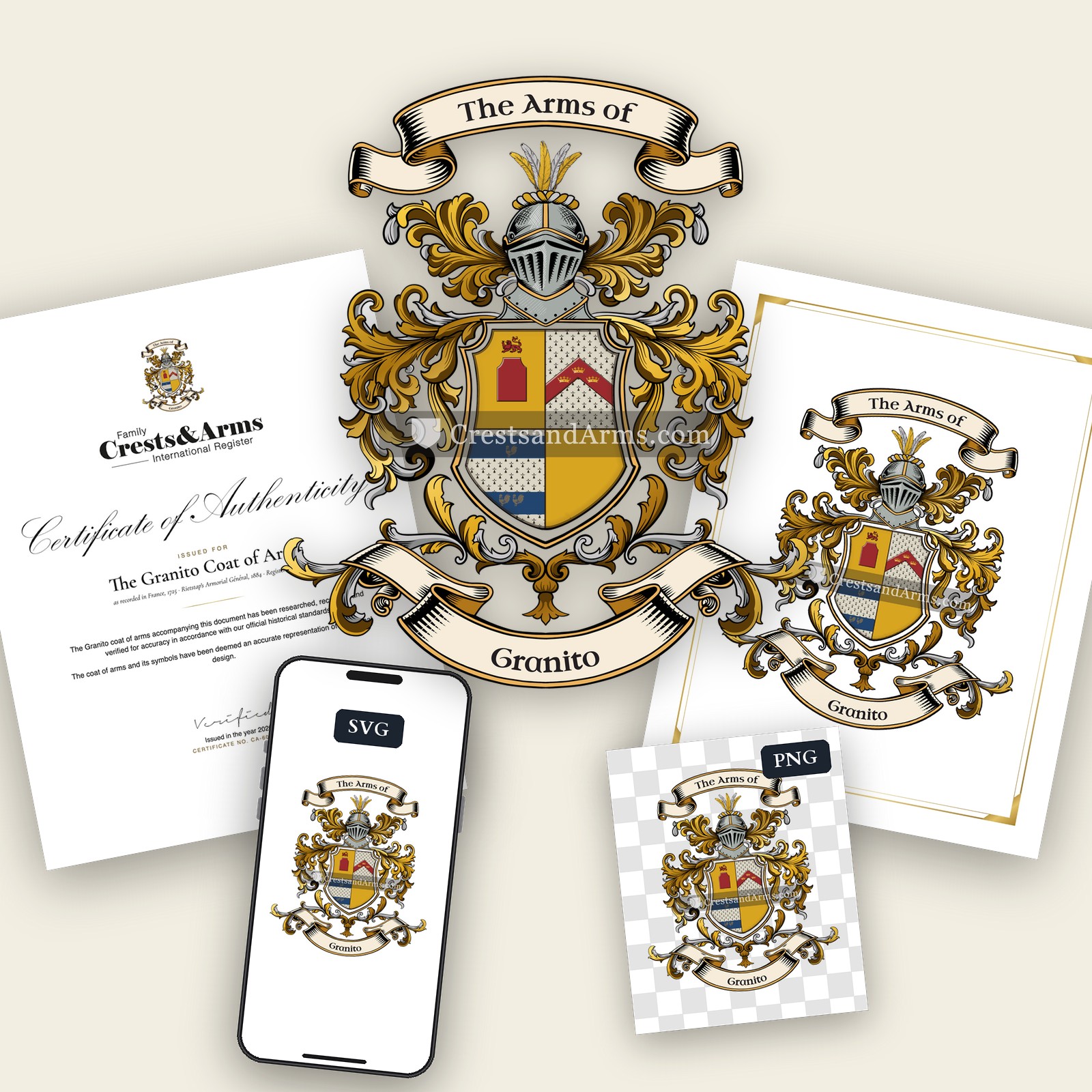 The Granito arms on the coat of arms — digital pack